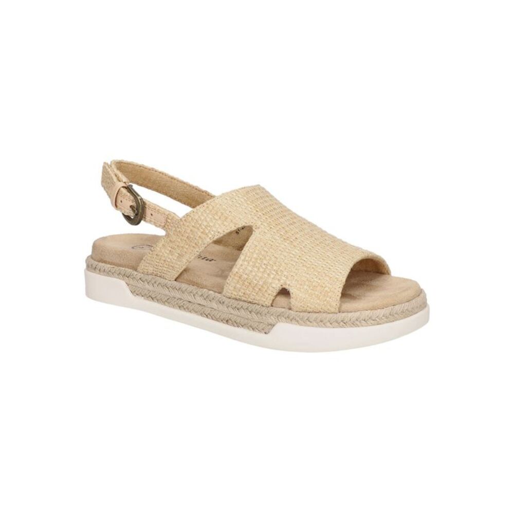 BELLA VITA Womens Beige Adjustable Kato Round Toe Buckle Slingback Sandal 8 WW